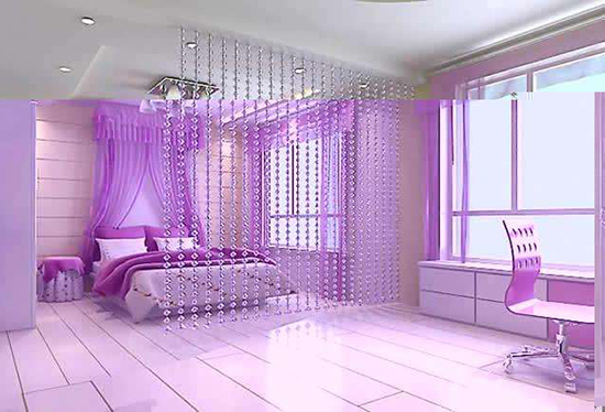 case 3 :紫色装修——客房色彩关键词:浅丁香紫 苹果绿客房:淡雅色调