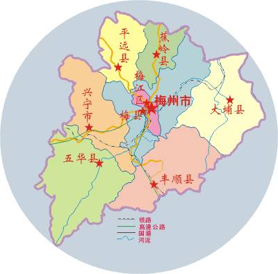 梅县区乡镇地图图片