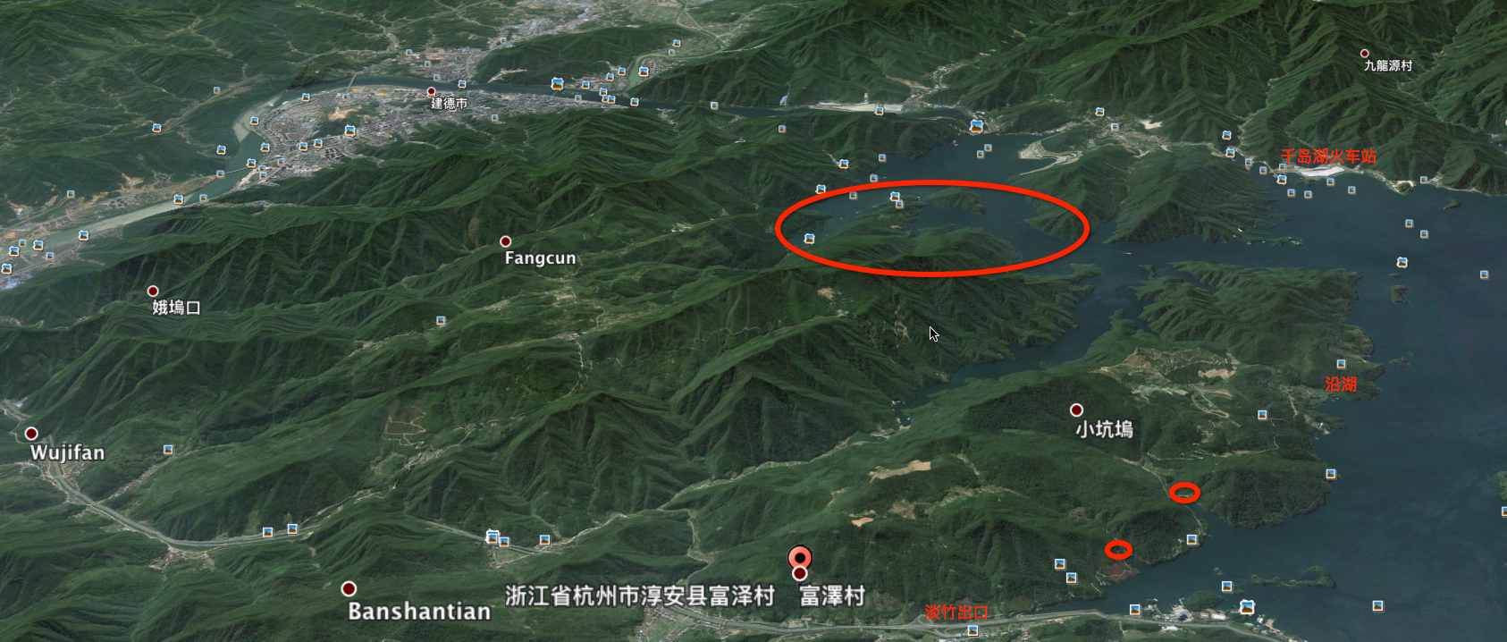 千岛湖卫星地图高清版图片