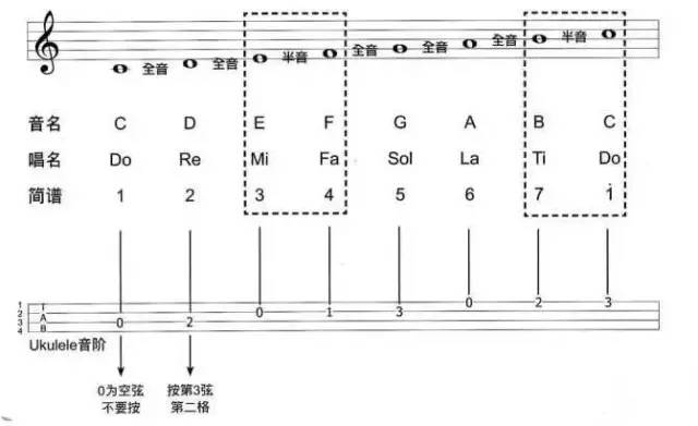 尤克里里四根弦根音图图片