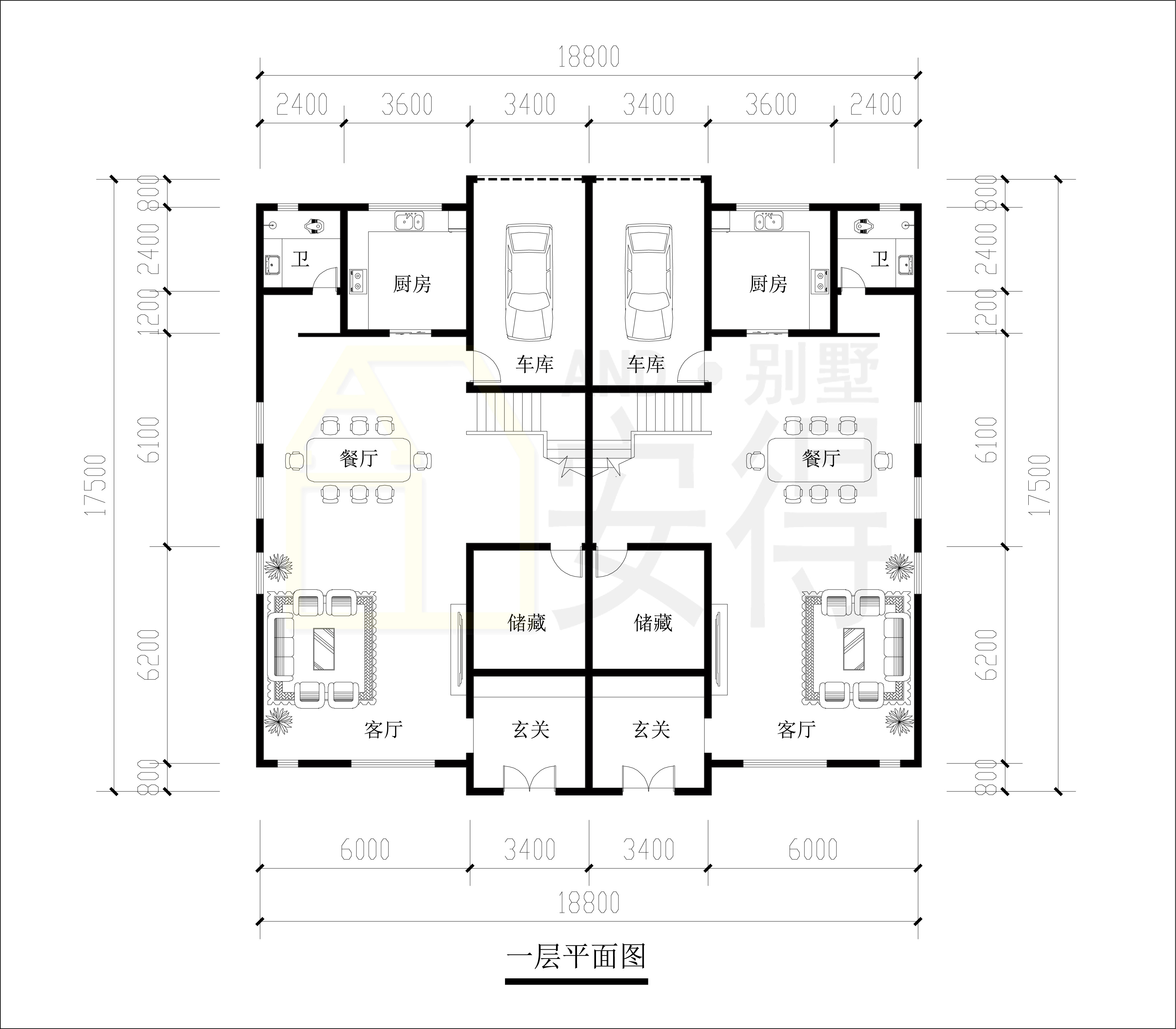 适合兄弟俩的农村自建双拼别墅,红色面砖贴出的震撼中式风