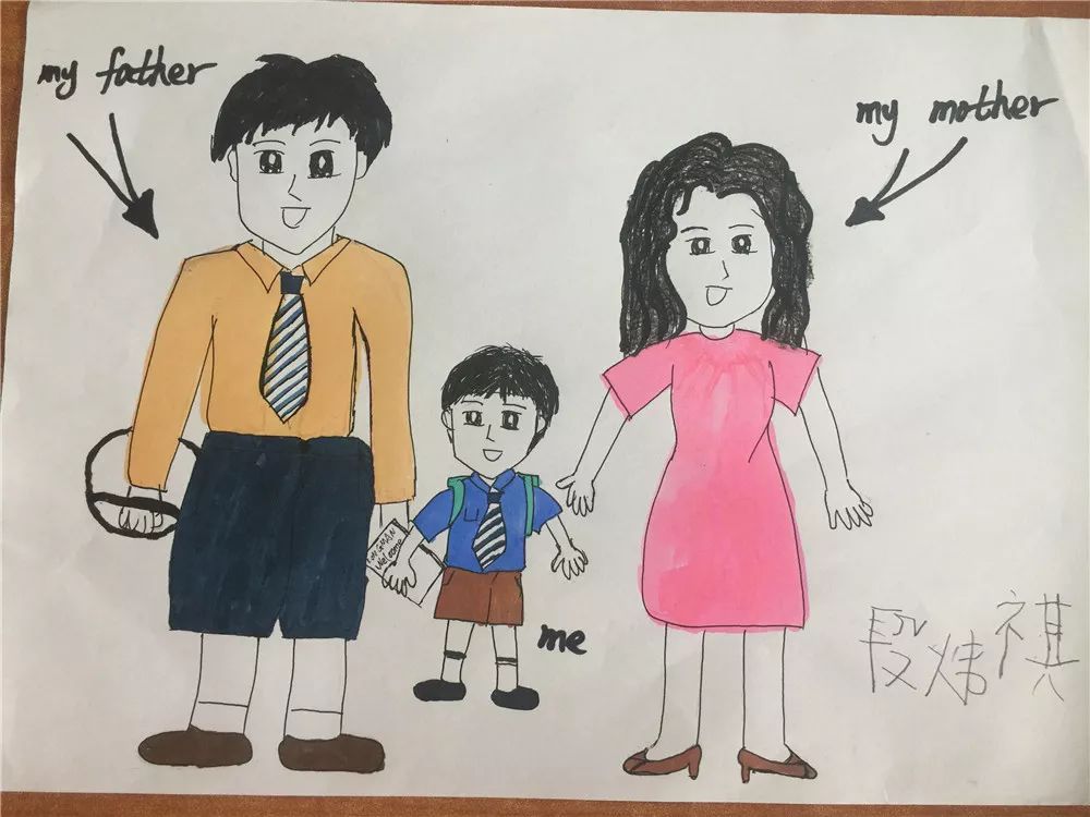 家庭成员画画英文版图片
