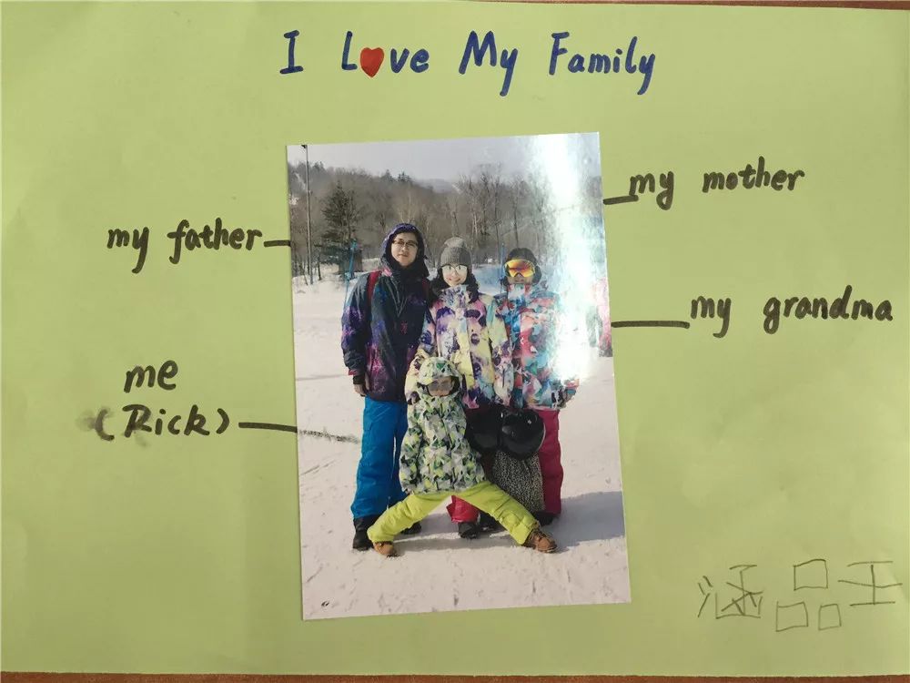 一张家人的照片英语图片