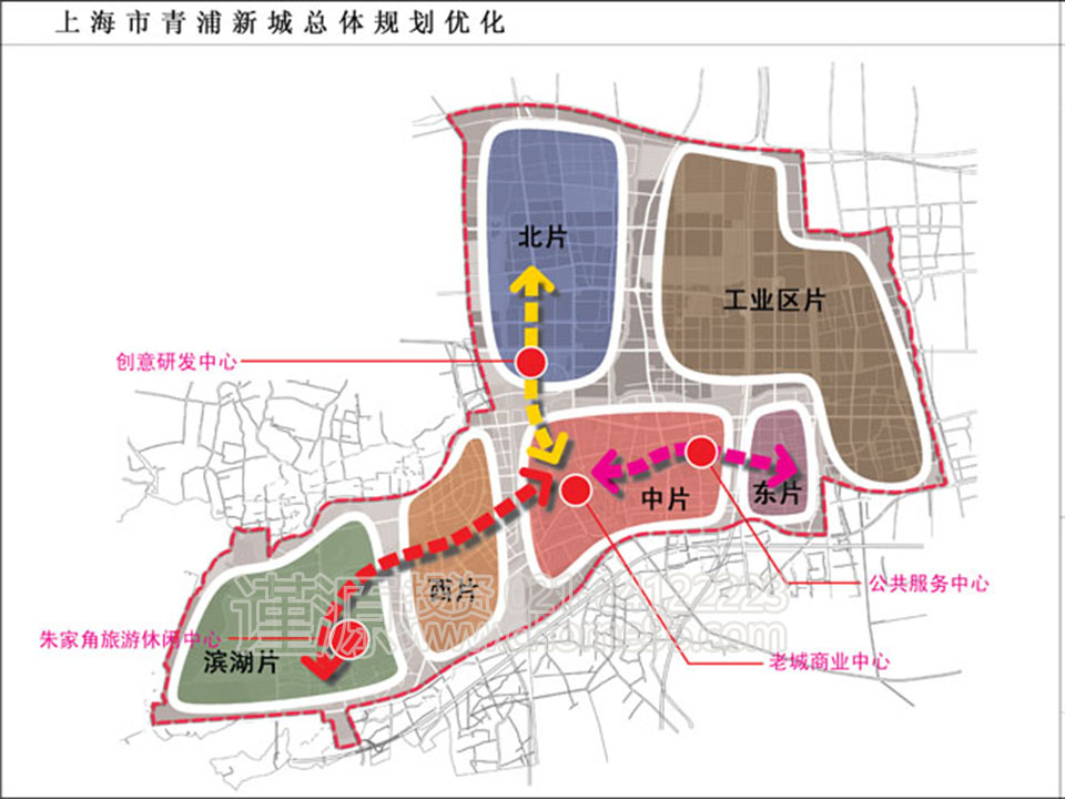 淀山湖镇规划形成一心两轴四区的空间结构