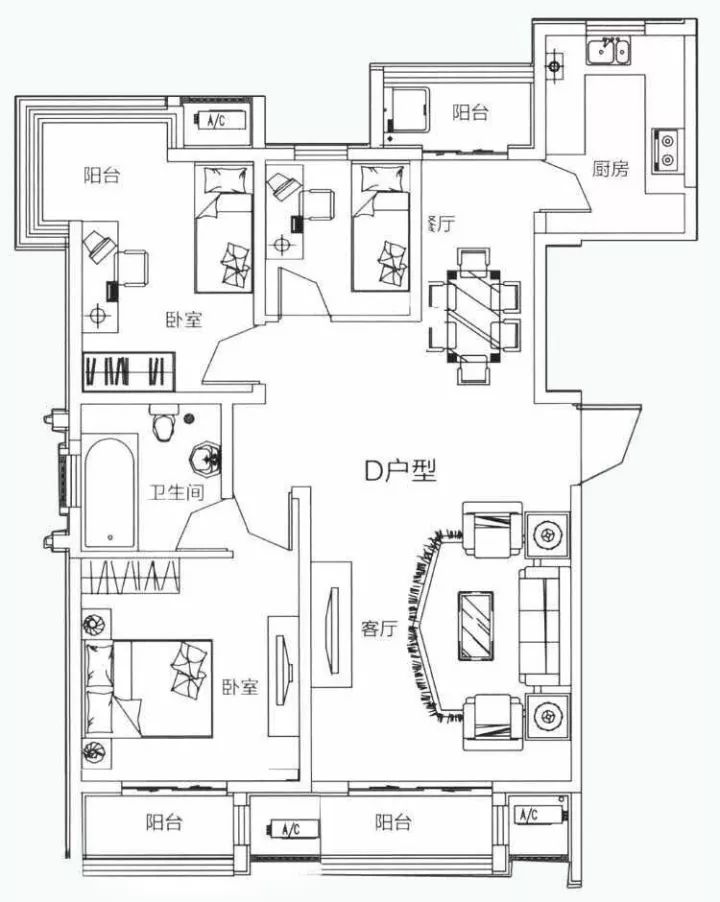 动静分区,优雅生活■刚需户型,实景现房,居住无忧;90㎡两室两厅一卫