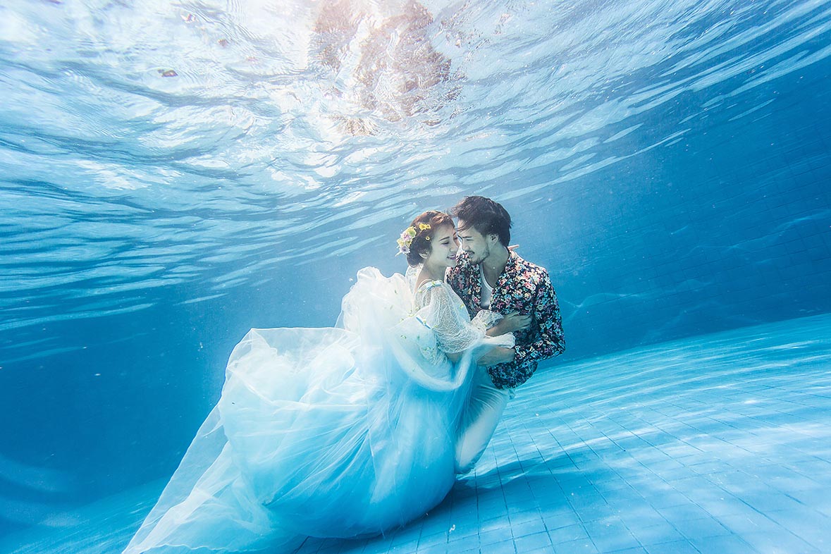 水下婚纱摄影照的注意事项!