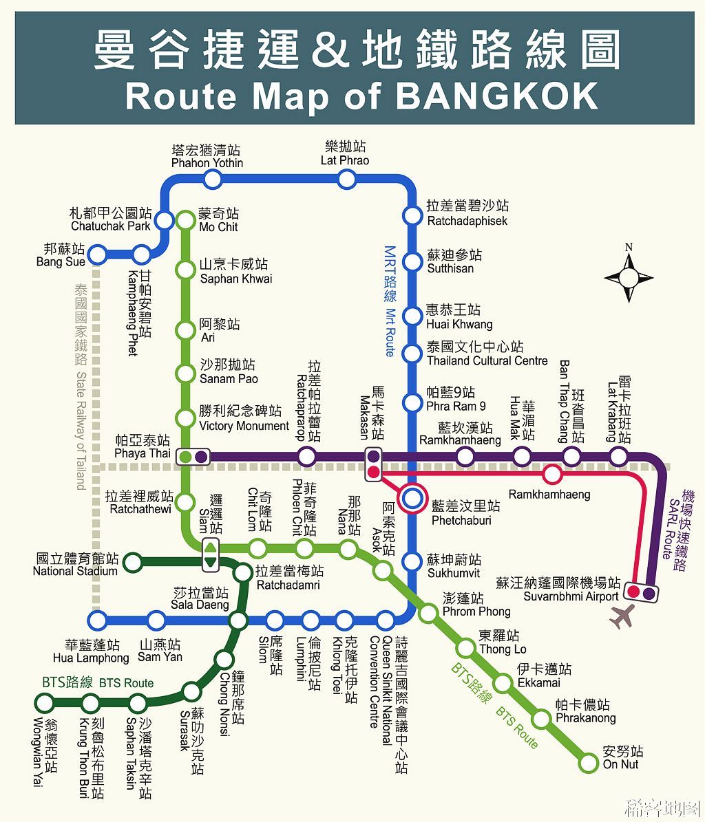 曼谷地鐵地圖 Continen