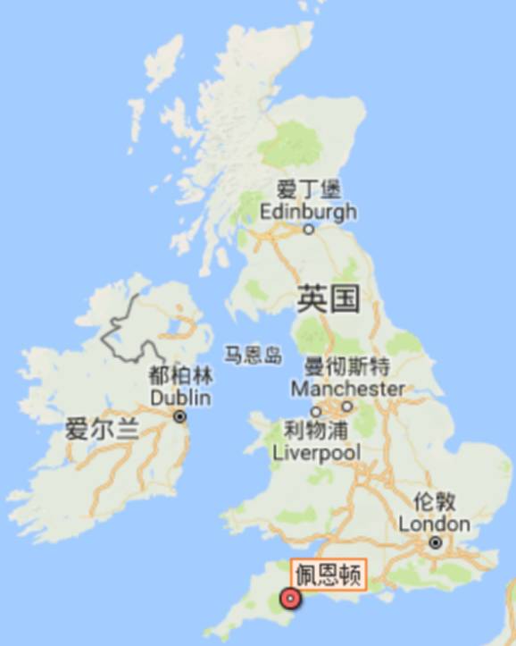 英国德文郡地图图片