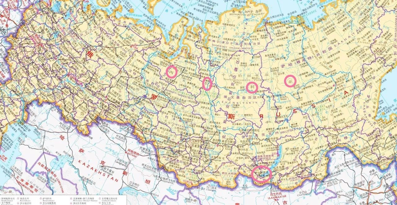 西伯利亚暗色岩 地图图片