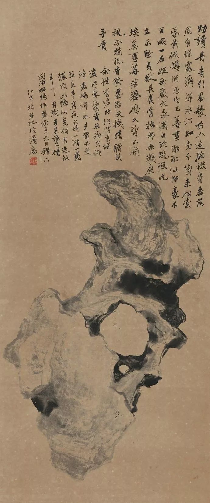 任颐《奇石图》116×50 cm任颐(1840—1896,即任伯年,清末著名画家