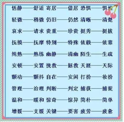 小學語文:225個近義詞 200個反義詞,孩子6年一直穩居第一!