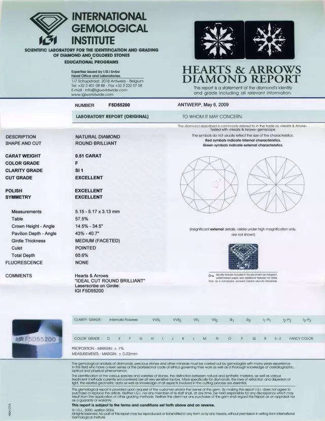 igi 证书hrd 证书国检证书gia是目前全球最权威的钻石鉴定机构,在鉴定