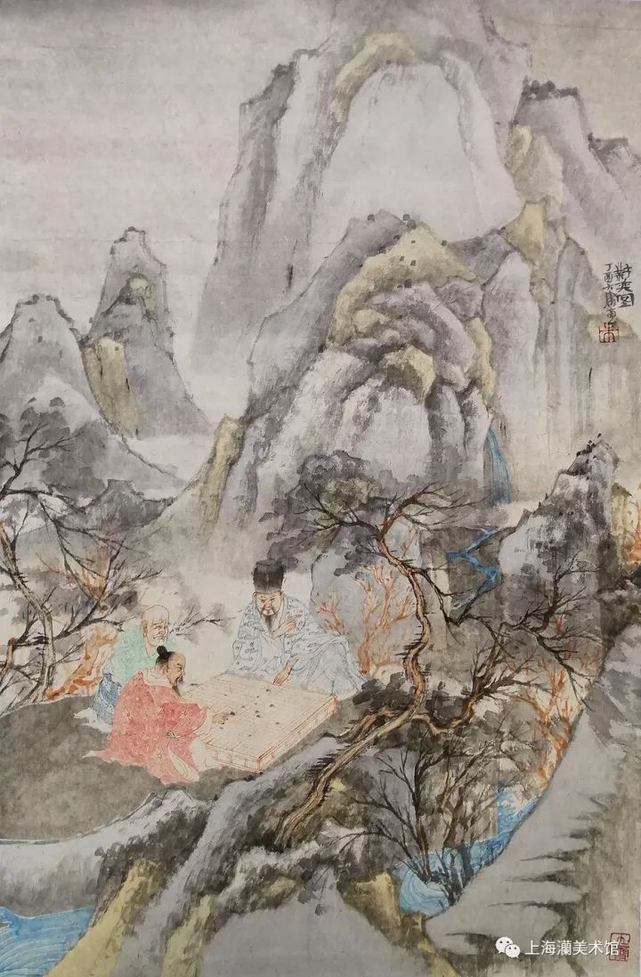 作品:对奕图画家:朱林郁作品:松林草堂图画家:余丹作品:山居图画家:亦