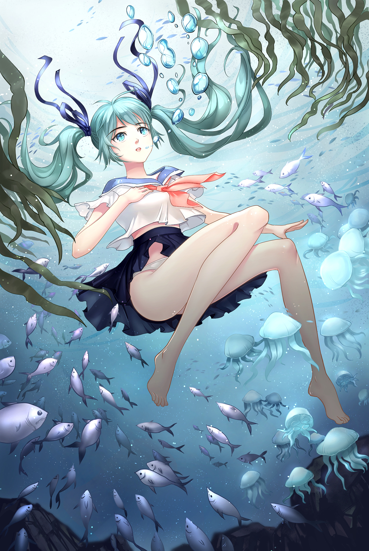 初音溺水图片