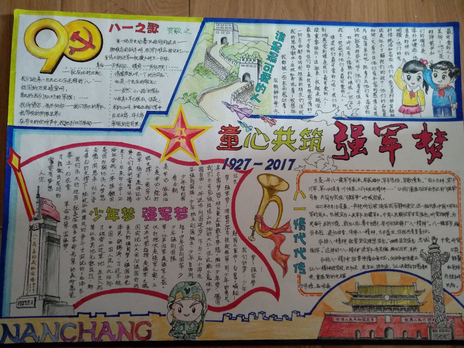 建军90周年手抄报图片