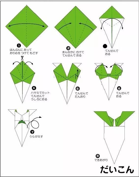 胡萝卜叶子折纸图片