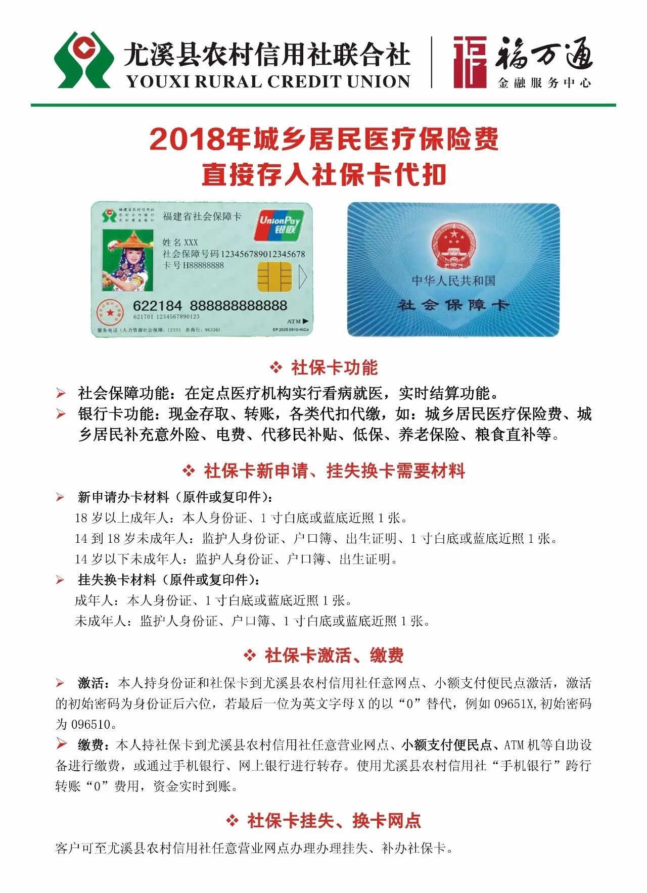 重要通知2018年尤溪县城乡居民医疗保险缴费开始啦社保卡可代扣内附