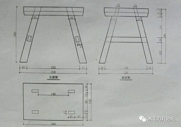 木友第一次做四脚八叉凳附计算公式和图纸老木匠勿喷