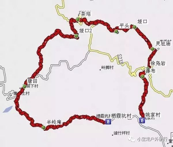 宁波栖霞坑古道路线图图片