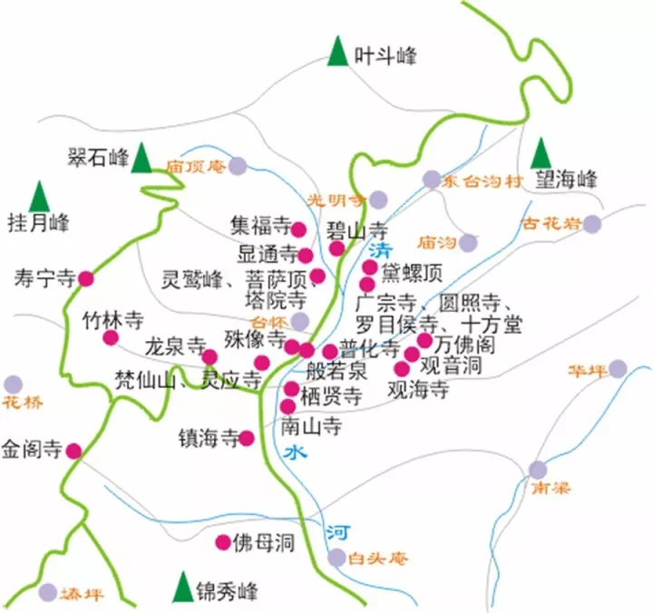 五台山殊像寺地图图片