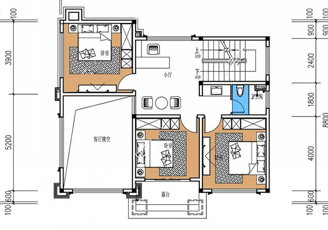 新農村三層房屋設計圖(共2套)效果圖 彩色平面圖!