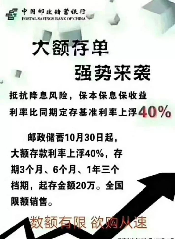 郵儲銀行大額存單利率上浮40不是夢