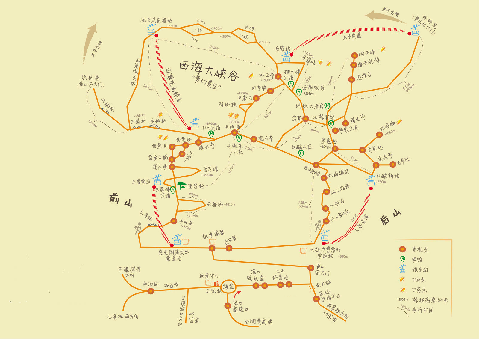 黄山风景区地图高清版图片