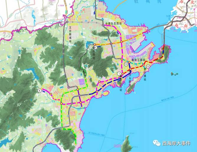 膠南線 王臺新城線青島地鐵6號線:位於西海岸新區內部,連接了黃島西區