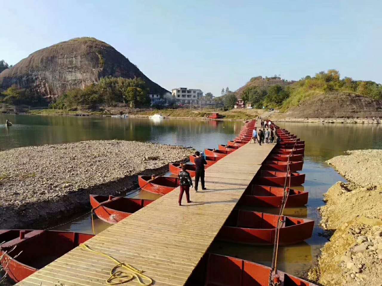 铅山河口浮桥修通了,你的念想回来了!