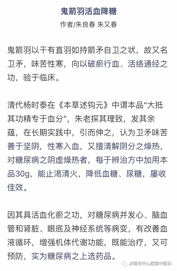 鬼箭羽治疗糖尿病有奇效