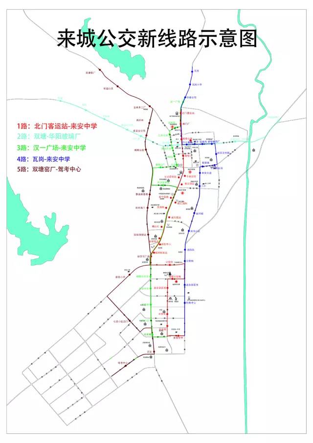 電動公交車要來了!來安新的1~5路公交路線你都知道了嗎?