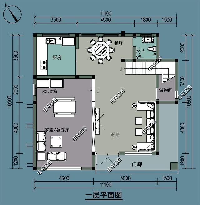 新农村建别墅11米x10米,接待自住都考虑,哪个平面图布局好?