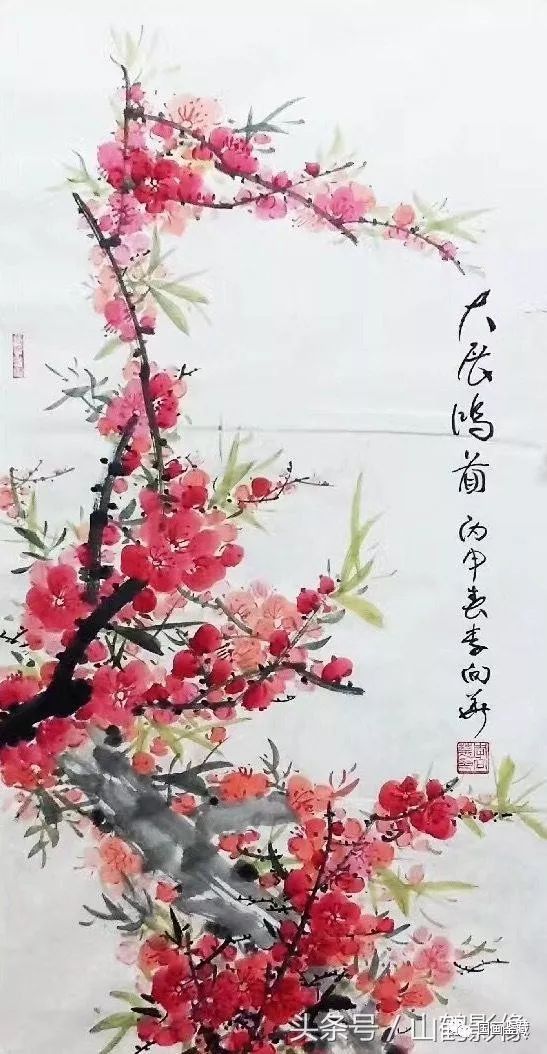 国画桃花赏析