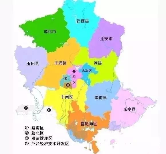 唐山市七个区地图图片