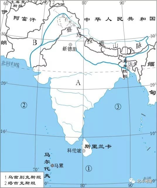 南亚位置图片
