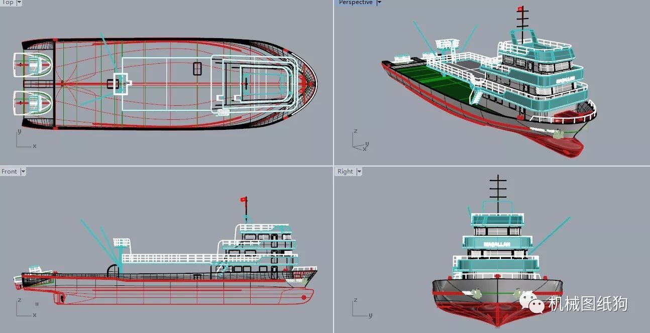 【海洋船舶】temel reis号渔船设计图纸 rhino设计 3dm格式 船舶3d