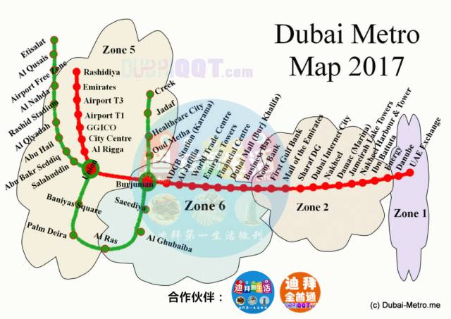 迪拜中英文地铁线路图图片