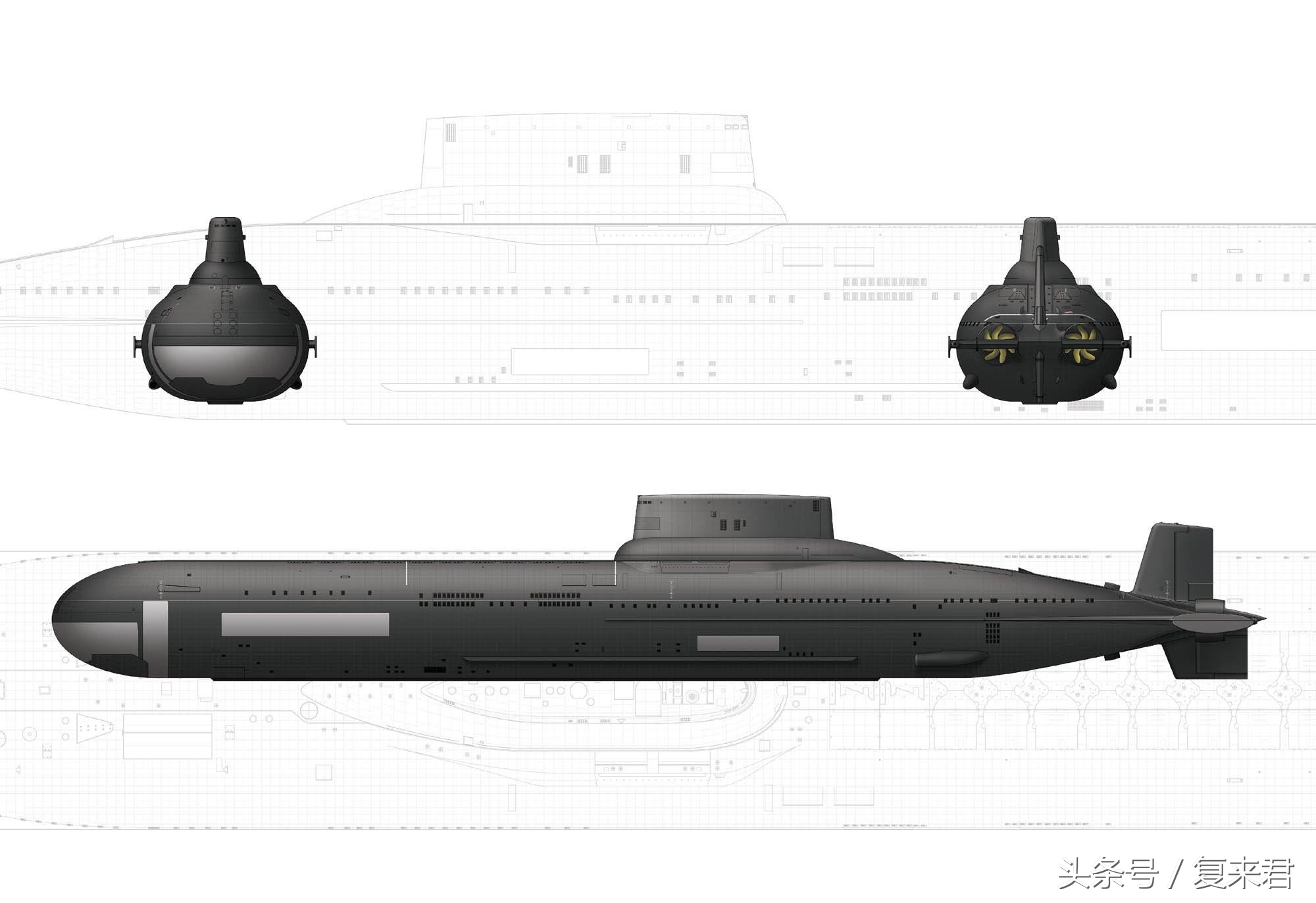 台风核潜艇设计图图片