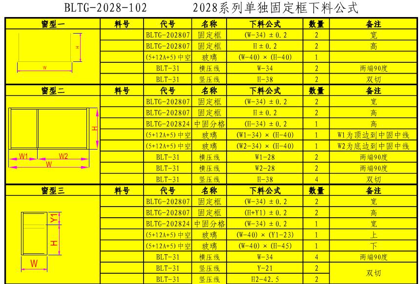 断桥铝计算公式图图片