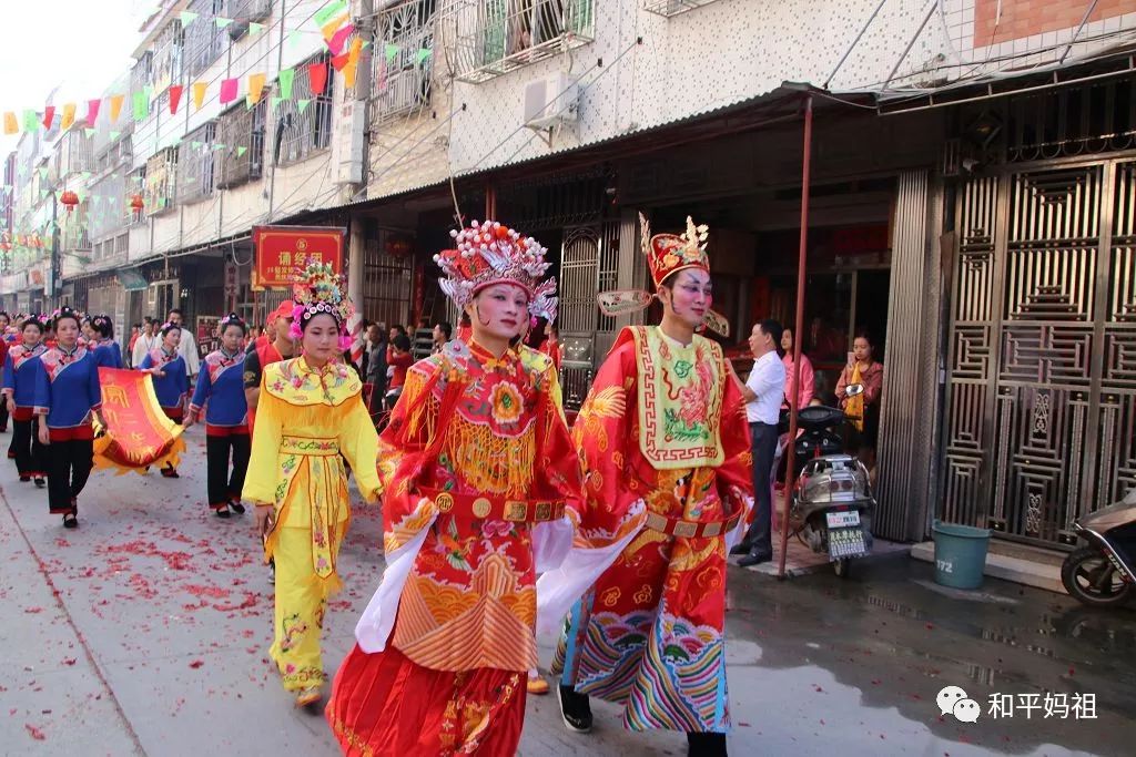 航拍和平天后古廟全景好美媽祖巡安潮汕第三天奉敬媽祖壕供桌曝光