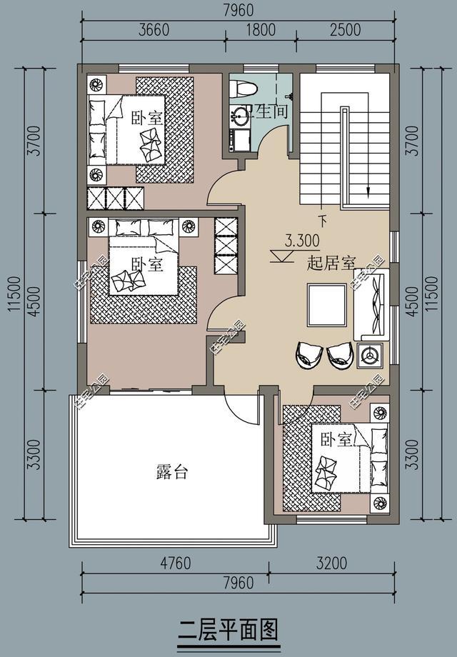 11米x8米的房屋设计图图片