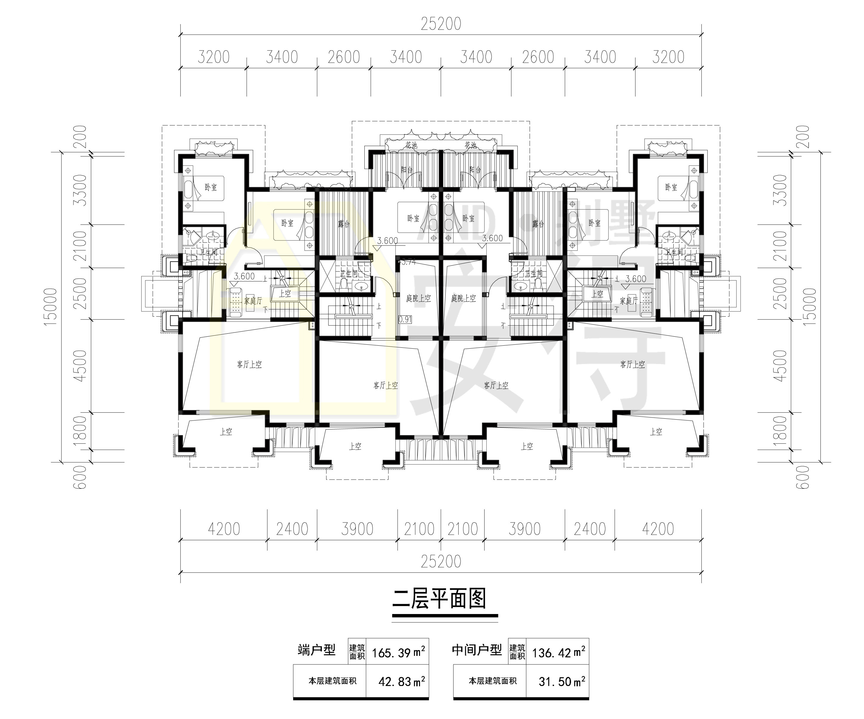 高端大气的四拼联排别墅,农村联合建房的典范