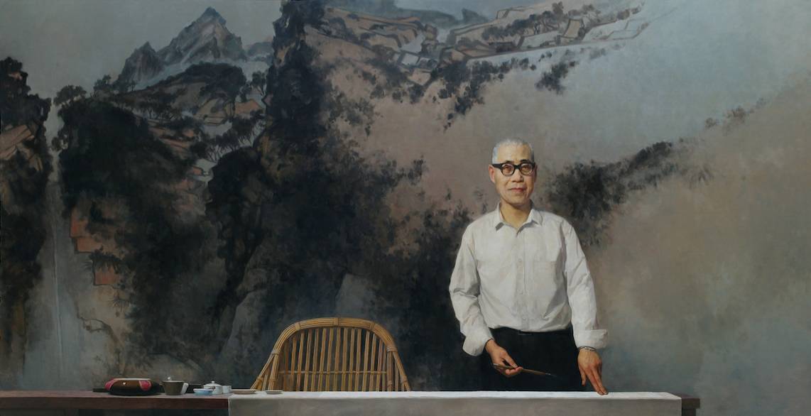 李伟光《百年巨匠—潘天寿 布面油画 206×400cm 2017■王剑锋