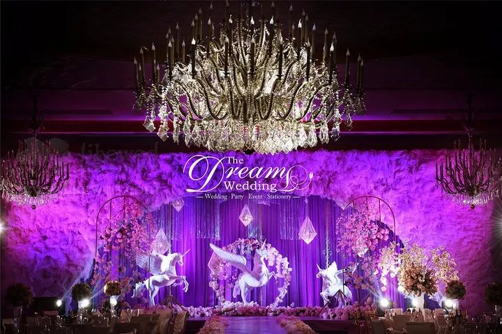 半岛酒店紫色曼可婚礼梦幻紫听紫粉蓝三色系诉说与你的余生