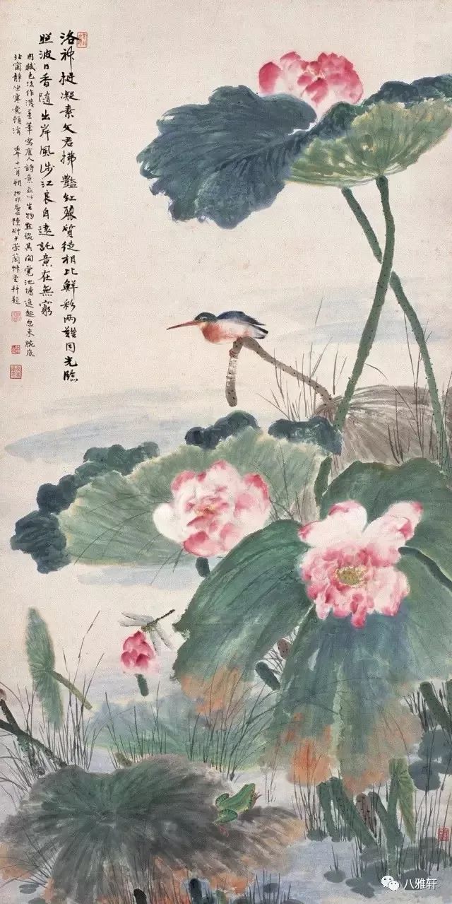 荷花,不仅受到文人骚客的喜爱,画家也对其情有独钟.