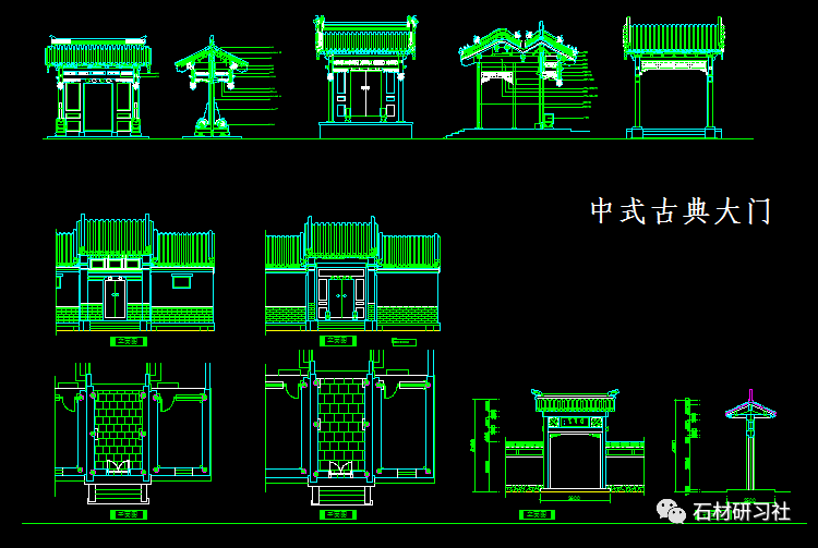 古建筑cad图库,古建模型,筑设计牌楼亭寺镂空花纹素材以及古建资料,等