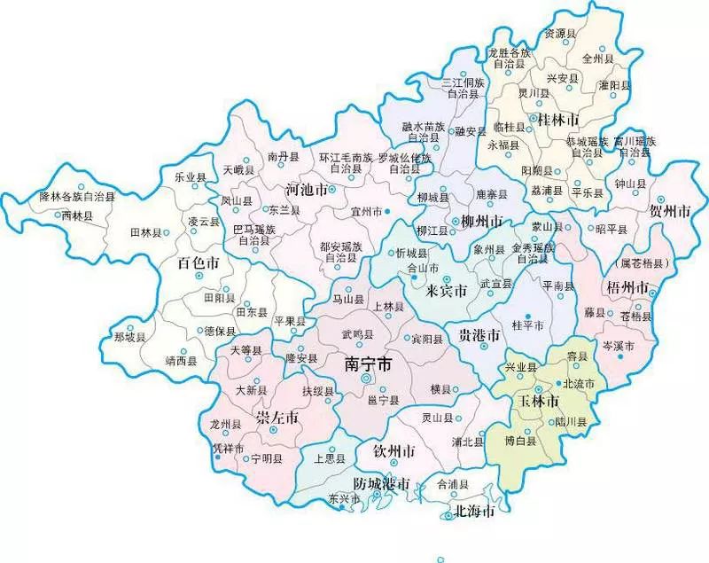 广西全省地图分布图图片