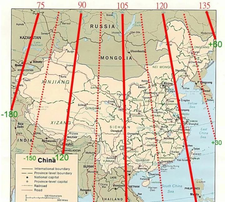 4°)地方的时间,而是东经120°地方的地方时间