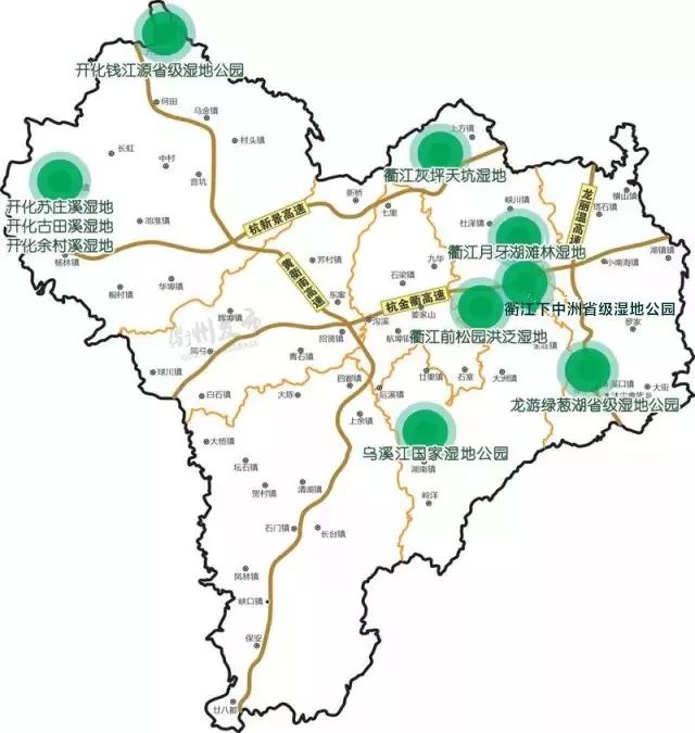 其實,除了衢江下中洲省級溼地公園,衢州還有9處溼地,溼地公園和自然