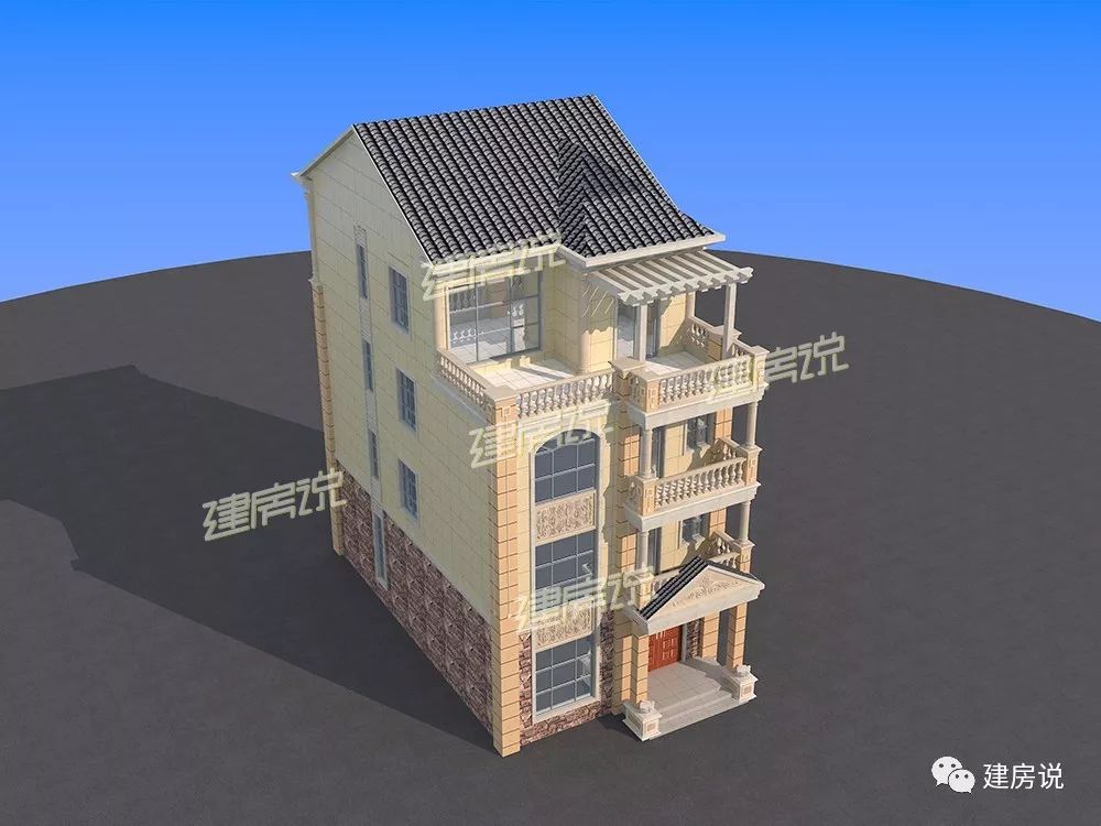 7x14米自建房屋效果图图片